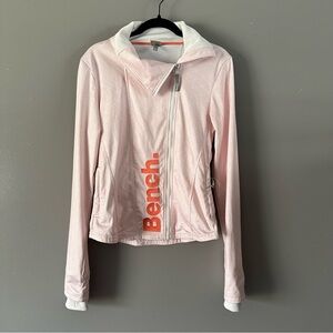 Bench Athletic Zip Up Jacket | White + Coral